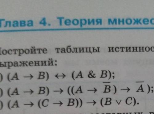 Построить таблицы истинности​