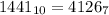 1441_{10}=4126_{7}