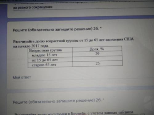 Рассчитайте долю возрастной группы от 15 до 65 лет населения США на начало 2017года