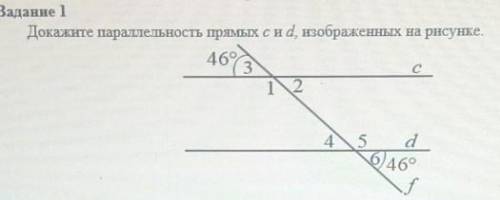 Докажите паралельность прямых с и d, изображеных на рисунке ​