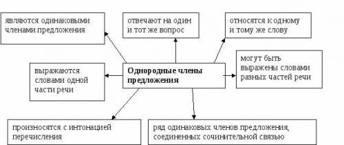 Кластер на тему:однородные члены предложения ​