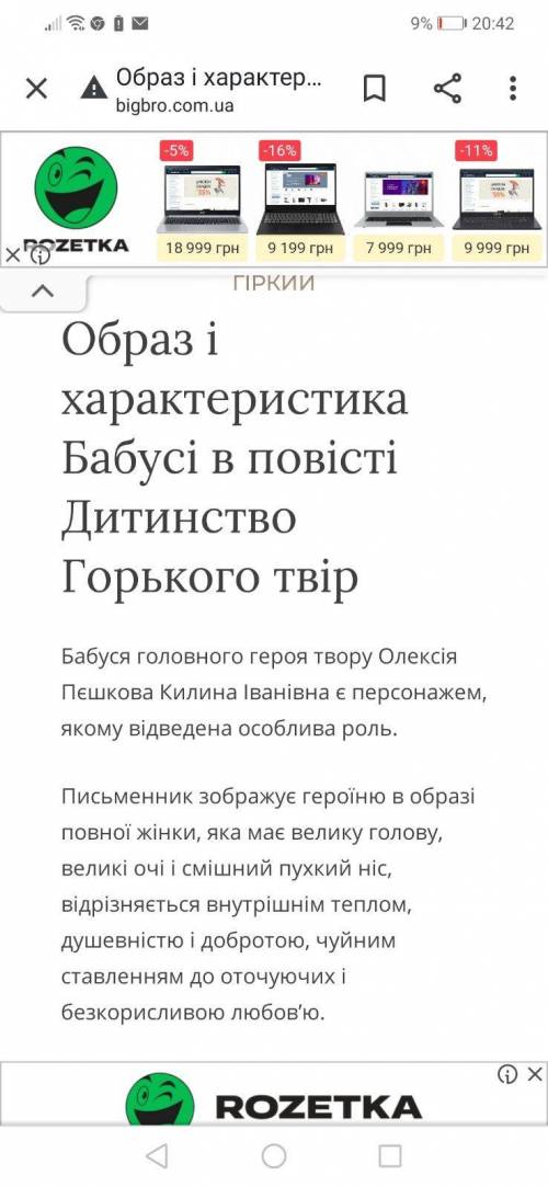 Сочинение на тему: Образ бабушки в повести Детство М.Горького ​