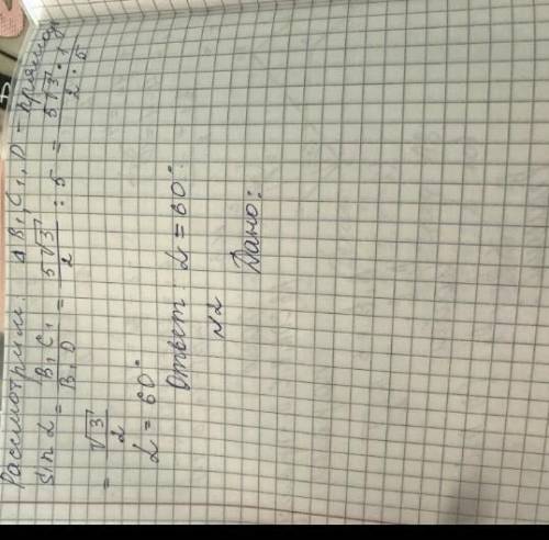 Дан прямоугольный параллелепипед ABCDA1B1C1D1, где B1D =6, B1C1=33 . Найдите угол между B1D и гранью