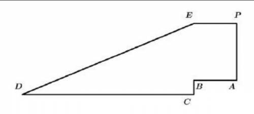 Вычислите площадь многоугольника на рисунке, если AB = PE = 3, AP = BE = 4, BC = 1, DC = 12, DE = 13