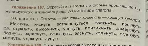 Образуйте глагольные формы времени мужского и женского рода, Укажите виды глагола​