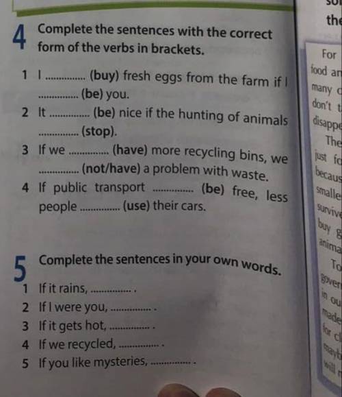 Complete the sentense with correct form of the vebs in brackets