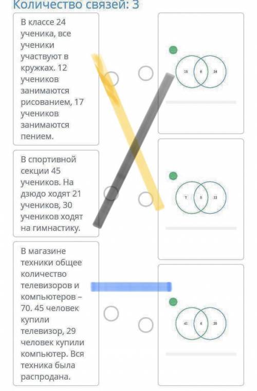 Решение текстовых задач. Урок 1 Соедини задачи и соответствующие диаграммы Эйлер-Венна.Количество св