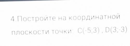 4.Постройте на координатнойплоскости точки: C(-5;3), D(3;-3)​