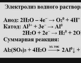 Составить уравнение электролиза для следующих солей Al2(So4)3,Fe2S3