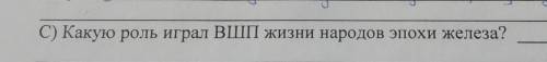 Какую роль играл ВШП жизни народов эпохи железа? ​