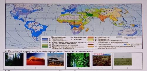 Используя карту определите природные зоны по континентам. ​
