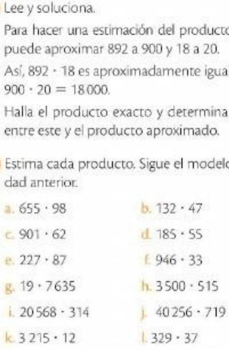 Estima cada producto sigue el modelo de la actividad anterior​
