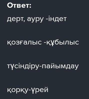 Берілген сөздердің синонимін мәтіннен тауып жаз: тырмысу,сынақ,ауру,көп,жара,ақша. Мәтін:Қазақ ғылым