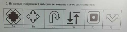 Из данных изображений выберите те,которые имеют ось симметрии : У меня СОЧ. ​