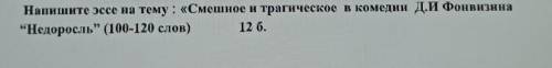 СОЧ НЕПРАВИЛЬНЫЕ ОТВЕТЫ УДАЛЯЮ!Напишите эссе на тему: «Смешное н трагическое в комедни Д.И Фонвизина