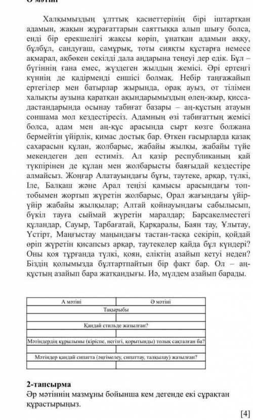 Мәтінді мұқият оқыңыз мәтіндегі стилін тақырыбын салыстырыңыз және қандай сип​