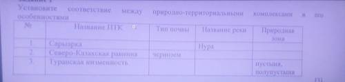 Установите соответствие между природно-территориальными комплексами и его особенностями название наз