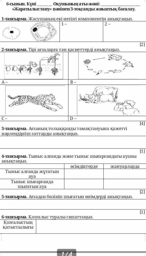 Тжб жаратыластан 6 класс ​