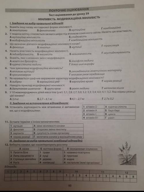 Дуже потрібно виконати тести Ві які маю