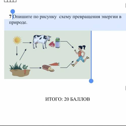 Опишите по рисунку схему превращения энергии в природе.