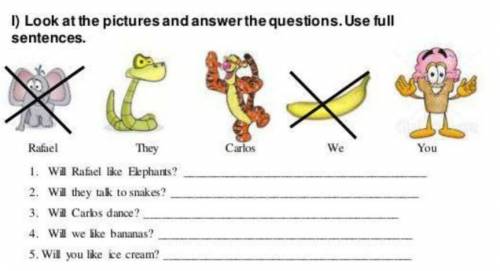 Look at the pictures and answer the questions. Use full sentences.​