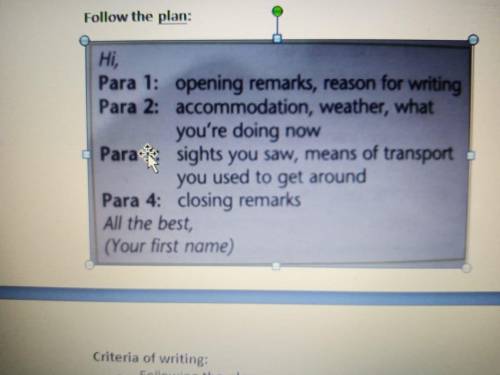 Task2: You are on holiday. Write anemailto your English-speaking friend telling him/her about it. (1