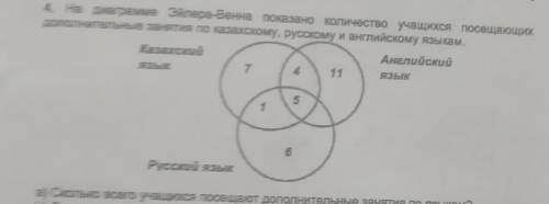 на диаграмме эйлера-венна показано количество учащихся священных дополнительные задания по казахском