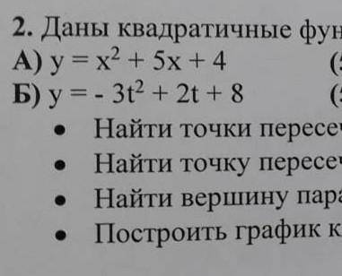 Даны квадратичные функции: 1) y = x ^2 +5 x +4 ​