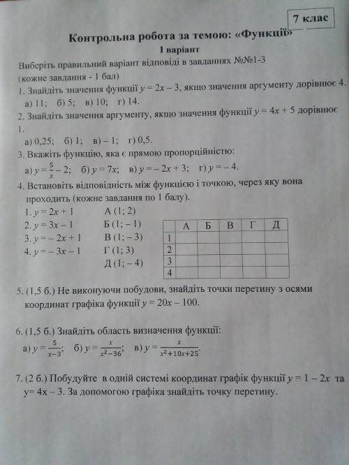 Знайдіть значення функції y=-2x-3, якщо значення аргументу дорівнює 4