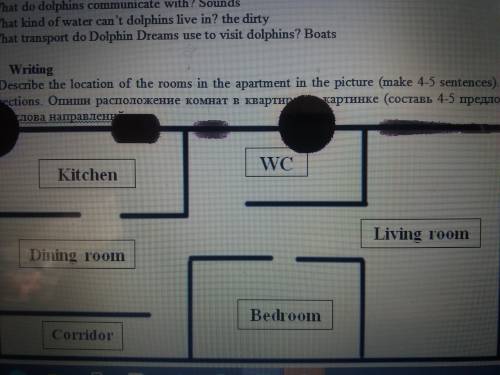 Task 3. Describe the location of the rooms in the apartment in the picture (make 4-5 sentences). Use