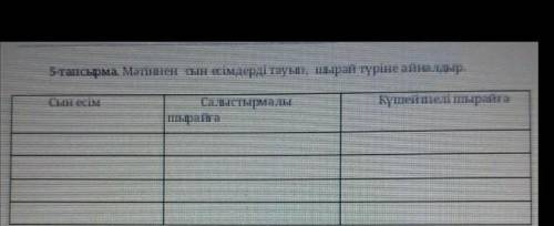 5 - тапсырма . Мәтіннен сын есімдерді тауып , шырай түріне айналдыр .​