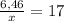 \frac{6,46}{x}=17