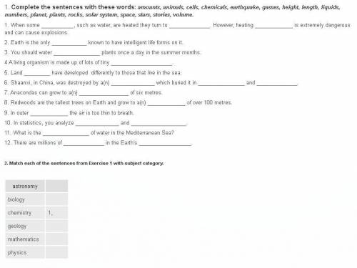 Help pls. Complete the sentences with these words: