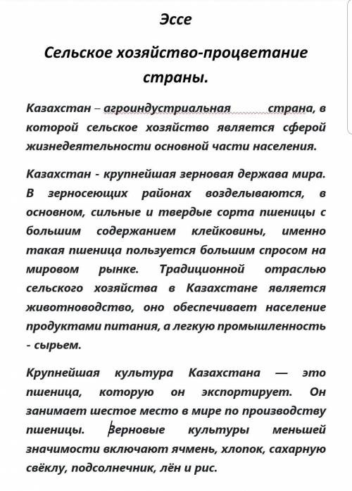 4. Выберите тему и напишите эссе. Сельское хозяйство - процветание страны Наурыз - великий день Улус