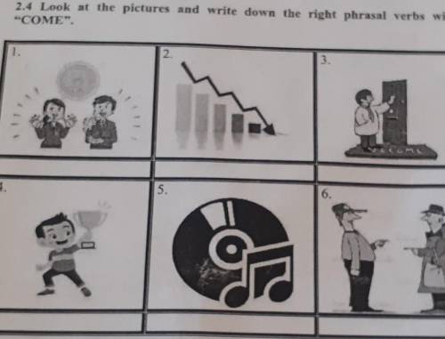 ACTIVITY BOOK 2.4 Look at the picturesthe pictures and write down the right phrasal verbs withCOME”