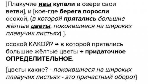 Русский, Плакучие ивы купали в озере свои ветви, и кое-где берега поросли осокой, в которой пряталис