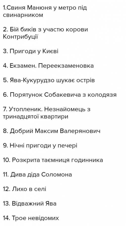 Напишіть план до твору Всеволода Нестайка Тореадори з Васюківки частина 3 розділ 25