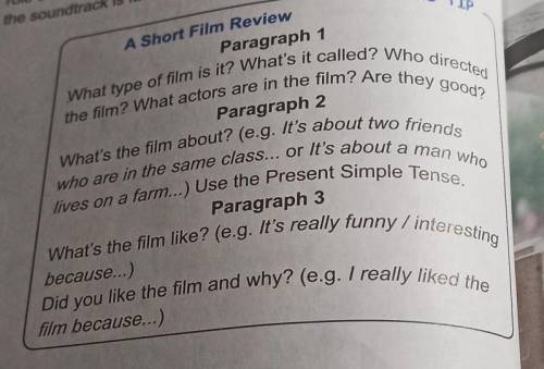 A Short Film Review Paragraph 1What type of film is it? What's it called? Who directedthe film? What