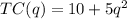 TC(q)=10+5q^{2}