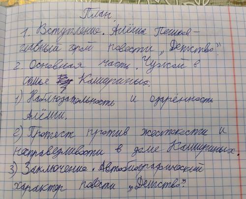 Напишите характеристику Алёши Пешкова из повести Дестсво по плану.