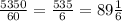 \frac{5350}{60} =\frac{535}{6} =89\frac{1}{6}