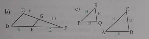 Какие из треугольников подобны? Обоснуйте, согласно каким признакам данные треугольники можно назват