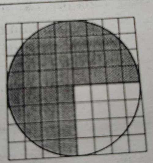)) Чему равна площадь закрашенного сектора круга? Размер клетки 1×1 см​
