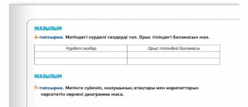 6-тапсырма. 108-бет. Мәтіндегі күрделі сөздерді тап. Орыс тіліндегі баламасын жаз ( Найди в тексте с