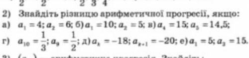 Знайдіть різницю арифметичної прогресії якщо: