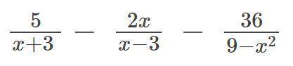 решить уравнение: 5/x+3 - 2x/x-3 - 36/9-x^2