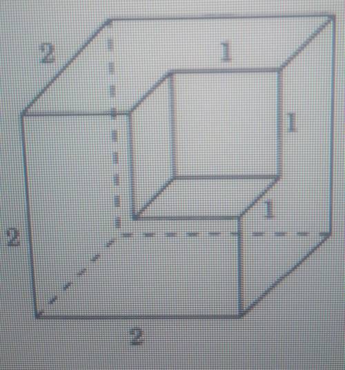Найдите площадь поверхности детали , изображённого на рисунке, все двугранные углы которого прямые.​