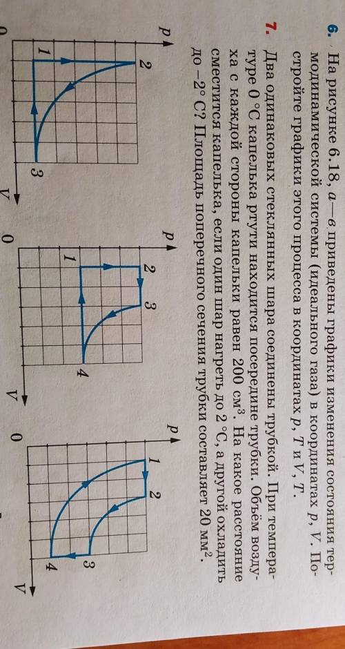 6 вопрос, сделать график под б, в Построить графики только в V, T ​