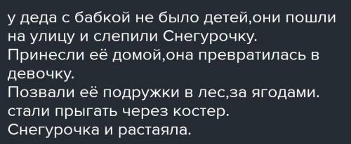 Напишите краткое содержание Пролога и 1 действия сказки Снегурочка.​