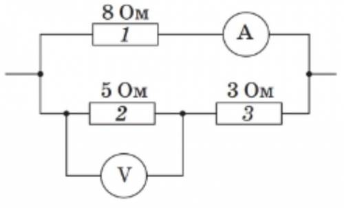 на рисунку подано схему ділянки електричного кола. скориставшись даними рисунка визначте показ ампер